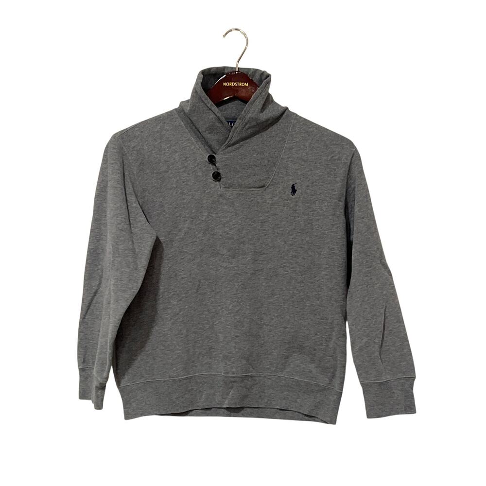Polo by Ralph Lauren, Boys, Gray, Cowl Neck Pullover, Size 10-12, 1535U